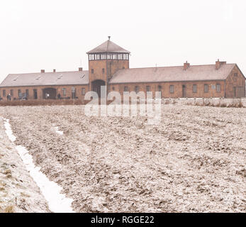 Auschwitz II-Birkenau, camp de concentration et d'extermination d'Oswiecim, Pologne Banque D'Images