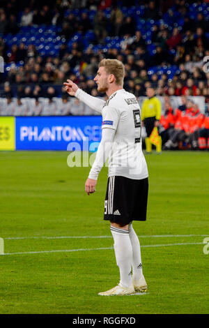 GELSENKIRCHEN - NOV 19, 2018 : Timo Werner 9. Allemagne - Pays-Bas. Ligue des Nations Unies de l'UEFA. Le stade de Schalke 04. Banque D'Images