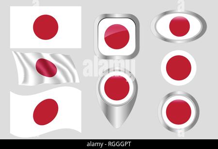 Drapeau du Japon Illustration de Vecteur