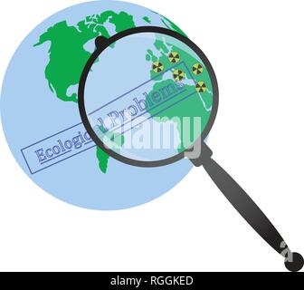 Blue Earth et problème écologique vector illustration Illustration de Vecteur