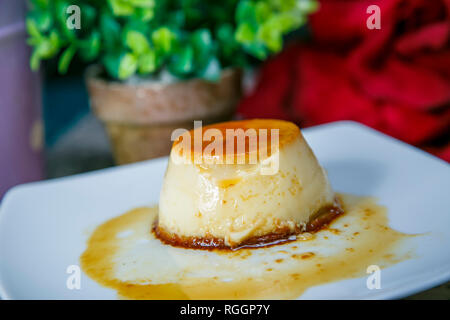 Crème au caramel Pudding Banque D'Images