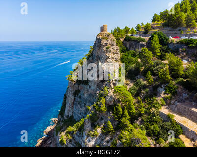 Espagne, Baléares, Mallorca, région d'Andratx, côte ouest, Serra de Tramuntana, Torre del Verger Banque D'Images