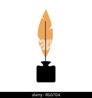 L'icône de Quill stylo plume encre vector illustration Illustration de Vecteur