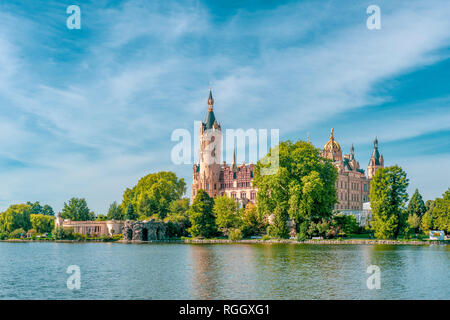 L'Allemagne, de Mecklembourg-Poméranie occidentale, Schwerin, Schwerin Palace, Lac de Schwerin Banque D'Images