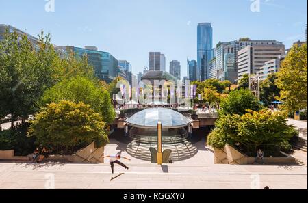 Robson Square, au centre-ville, le West End, Vancouver, British Columbia, Canada Banque D'Images