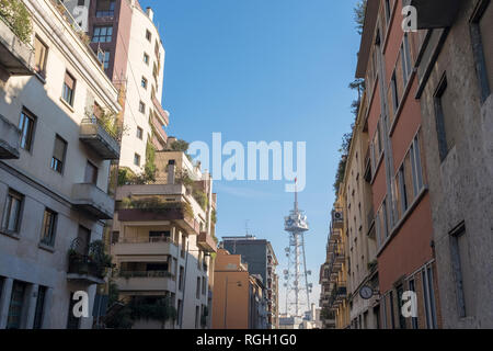 Torre Branca (tour de télévision RAI dans le parc Sempione, Milan, Italie Banque D'Images