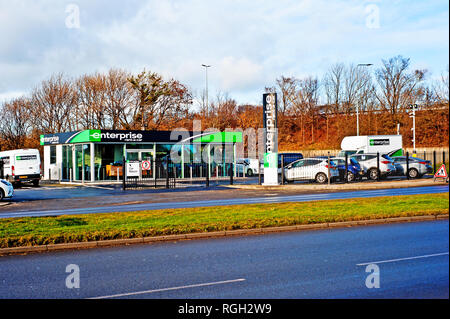 Location de voitures d'entreprise, Yarm Road, Stockton on Tees, Cleveland, Angleterre Banque D'Images