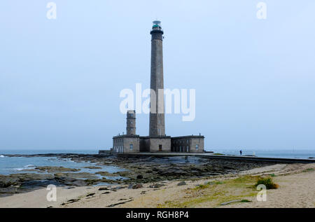 Phare en Normandie - Phare de Gatteville, Barfleur, Basse Normandie, France Banque D'Images