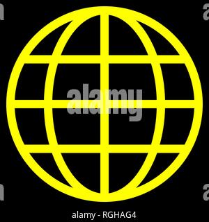 L'icône jaune symbole de Globe - simple, isolée - vector illustration Illustration de Vecteur