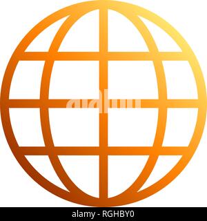 L'icône globe terrestre - dégradé orange, isolé - vector illustration Illustration de Vecteur
