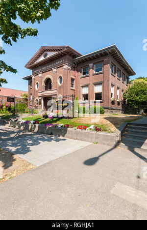 La bibliothèque publique Carnegie dans Ballard, Washington. Banque D'Images