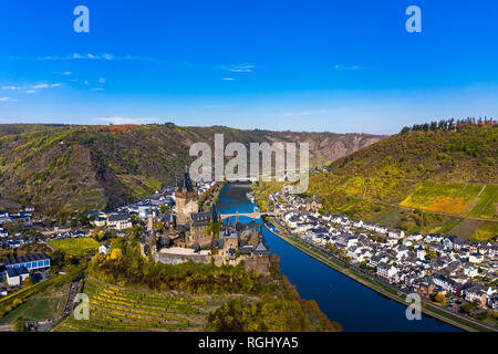 Allemagne, Rhénanie-Palatinat, Cochem, Moselle, château impérial de Cochem Banque D'Images