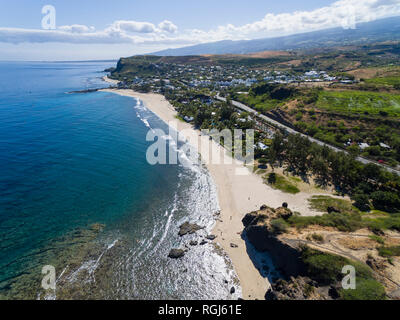 La réunion et la côte ouest, Grand Fond, Plage Plage de Boucan Canot, vue aérienne Banque D'Images