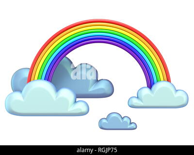 L'icône météo rendu 3D ARC-EN-CIEL illustration isolé sur fond blanc Banque D'Images