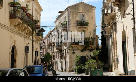 L'île de Ortigia, ville de Syracuse, Sicile, Italie. Ortigia est une petite île, et le centre historique de la ville de Syracuse. Banque D'Images