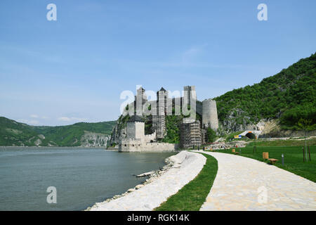 Rénovation de la forteresse de Golubac. La Serbie, Balkans. Banque D'Images