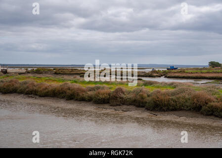 Vue de l'estuaire du fleuve Sado de Setubal Portugal Setubal, côté Banque D'Images