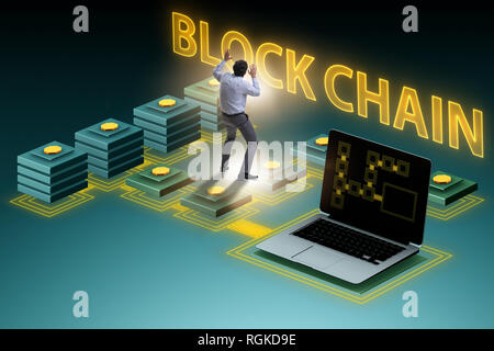 Confus à propos de concept blockchain employé Banque D'Images