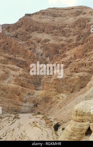 Grottes de Qumran à Qumran National Park, où la mer morte ont été trouvés Banque D'Images