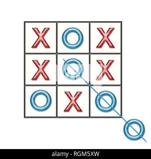 Tic Tac Toe penser en dehors de la boîte concept Banque D'Images