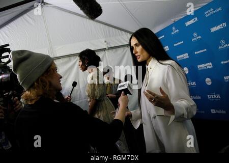 Park City, Utah, USA. 29 janvier, 2019. Demi Moore devant le hall des arrivées pour les animaux en première mondiale au Festival du Film de Sundance en 2019, le MARC Théâtre, Park City, UT 29 Janvier, 2019. Credit : JA/Everett Collection/Alamy Live News Banque D'Images