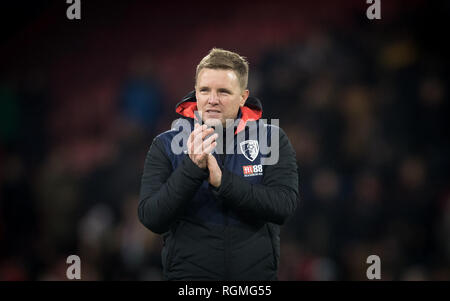 Bournemouth, Royaume-Uni. 30Th Jan, 2019. Gestionnaire de Bournemouth Eddie Howe au cours de la Premier League match entre Bournemouth et Chelsea à l'Goldsands Stadium, Bournemouth, Angleterre le 30 janvier 2019. Photo par Andy Rowland. Crédit : Andrew Rowland/Alamy Live News Banque D'Images