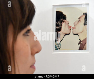 Londres, Royaume-Uni. 30Th Jan, 2019. Andy Warhol Polaroid de Mick Jagger et Charlie Watts (1977) à Bastian Andy Warhol galerie photos Polaroid, l'exposition d'ouverture de la Gallery à Londres, pour l'exécution de l'espace 2 février au 13 avril 2019, une série de plus de 60 l'auto-portrait et photographies Polaroid portrait d'Andy Warhol, dont certaines sont exposées pour la première fois, montrent les artistes, les acteurs, les politiciens et les amis de son entourage d'usine d'excentrique. Credit : Nils Jorgensen/Alamy Live News Banque D'Images