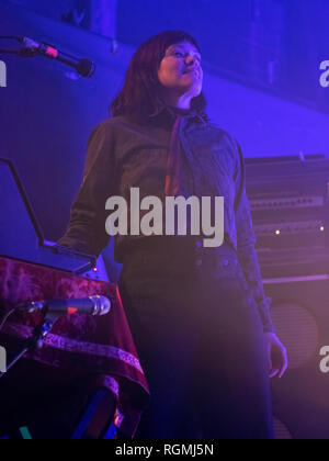 Glasgow, Ecosse, Royaume-Uni. 30 janvier, 2019. Groupe de rock alternatif américain, The Dandy Warhols (Zia McCabe en photo), l'exécution à l'ancien Musée Fruitmarket lors de Celtic Connections 2019. Celtic Connections est le plus grand festival de musique d'hiver de son genre, et le UK's premier célébration de la musique celtique. Iain McGuinness / Alamy Live News Banque D'Images