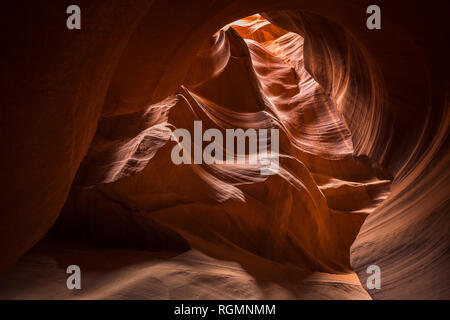 USA, Arizona, Page, Antelope Canyon, Antelope Canyon supérieur Banque D'Images