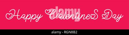 La Saint-Valentin le lettrage. Écrit à la main modèle de carte de vœux pour la Saint Valentin. Carte de souhaits avec coeur d'amour. Illustration de Vecteur