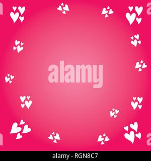 Écrit à la main modèle de carte de vœux avec coeur rouge et background pour la Saint-Valentin. Carte de souhaits avec coeur d'amour. Illustration de Vecteur