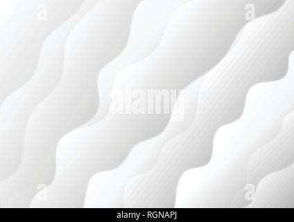 Abstract blanc et gris fond vagues douces. Conception vectorielle Illustration de Vecteur