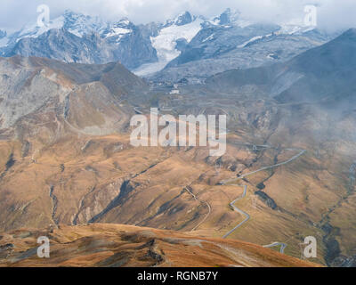 Région frontière Italie Suisse, paysage de montagne au Piz Umbrail Banque D'Images