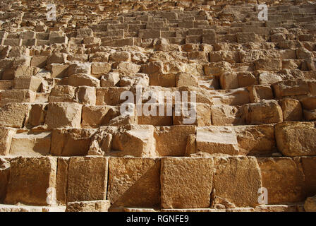 Les blocs de pierre de la grande pyramide de Khéops, en Egypte Banque D'Images