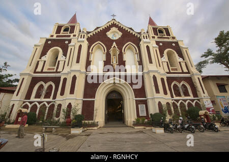 L'église Saint Augustin, Vigan, Ilocos Sur, Philippines Banque D'Images
