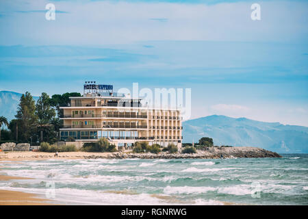 Terracina, Italie - 15 octobre 2018 : Grand Hotel Lapprodo sur la côte de la Mer Tyrrhénienne Banque D'Images