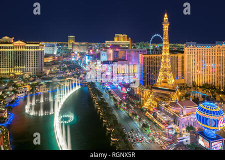 Vue de nuit de Las Vegas Strip Banque D'Images