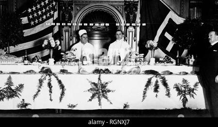 Buffet première classe sur conte verde transatlantique, 1930 Banque D'Images