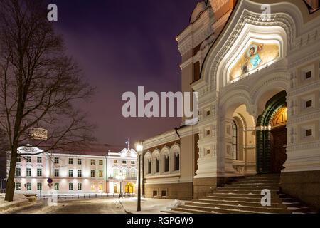 Entrée de la cathédrale Alexandre Nevsky à Tallinn, Estonie. Banque D'Images