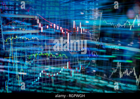 Le commerce de l'ordinateur sur les marchés financiers internationaux Banque D'Images