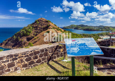 Fort Rodney, Pigeon Island, Gros Islet, Sainte-Lucie, Caraïbes. Banque D'Images