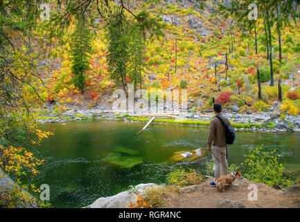 Scène d'automne dans la région de la rivière Wenatchee Banque D'Images