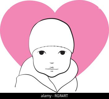 Bébé Enfant en tenue d'hiver, vector Illustration de Vecteur