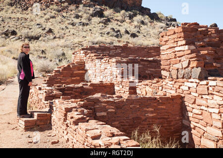 Wupatki National Monument est situé à environ 30 milles au nord de Flagstaff, AZ dans la pittoresque région de désert élevé à l'ouest de la peu de couleur Banque D'Images