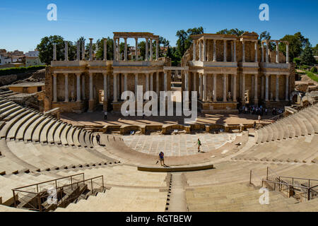 Merida, Badajoz, Espagne ; Mai 2015 : Théâtre Romain à MÃ©rida. Situé dans l'ensemble archéologique de la MÃ©rida, à l'une des plus une Banque D'Images