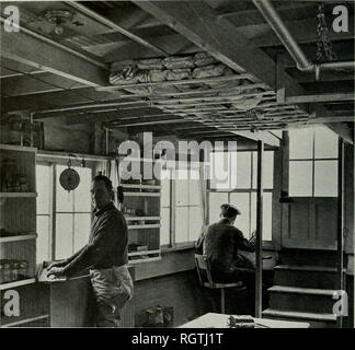 . Bulletin. Histoire naturelle ; l'histoire naturelle. 474 ILLINOIS NATURAL HISTORY SURVEY BULLETIN XX:V. Fig. 1 - Intérieur du laboratoire de l'enquête, à l'avant du bateau d'Anax. spécimen pris dans l'Illinois. Peut-être même un soupçon de son caractère hybride, comme indiqué par Hubbs (1926), rend compte de son omission de la Jordanie (1929). Il réapparaît comme valide, cependant, en Jordanie, Evermann &AMP ; Clark, sur la force de spécimens dans l'Indiana. La dernière exception est dans le cas de l'chevaux roux, dont les noms de Forbes &AMP ; Richardson sont conservés. Les descriptions des chevaux roux compte tenu en Jordanie (1929) et en Jordanie, Everman Banque D'Images