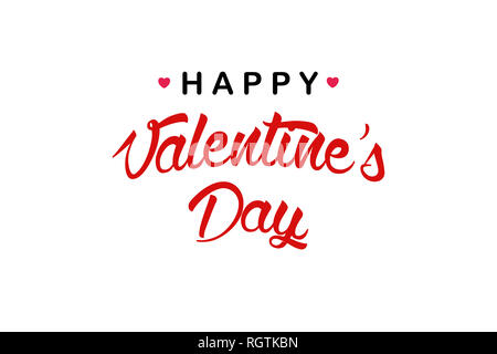 Happy valentines day lettrage manuscrit maison de la conception à la carte de voeux, affiche, féliciter, la calligraphie du texte. Banque D'Images