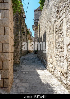 Ruelle de la vieille ville de Korcula, Croatie Banque D'Images