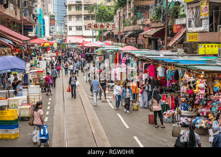 Le North Point Chun Yeung street marché humide à Hong Kong, Chine, Asie. Banque D'Images