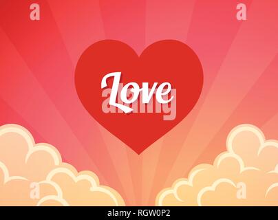Carte postale happy Valentines Day, Vector illustration pour papier peint, flyers, invitation, affiches, bannières, brochure Illustration de Vecteur